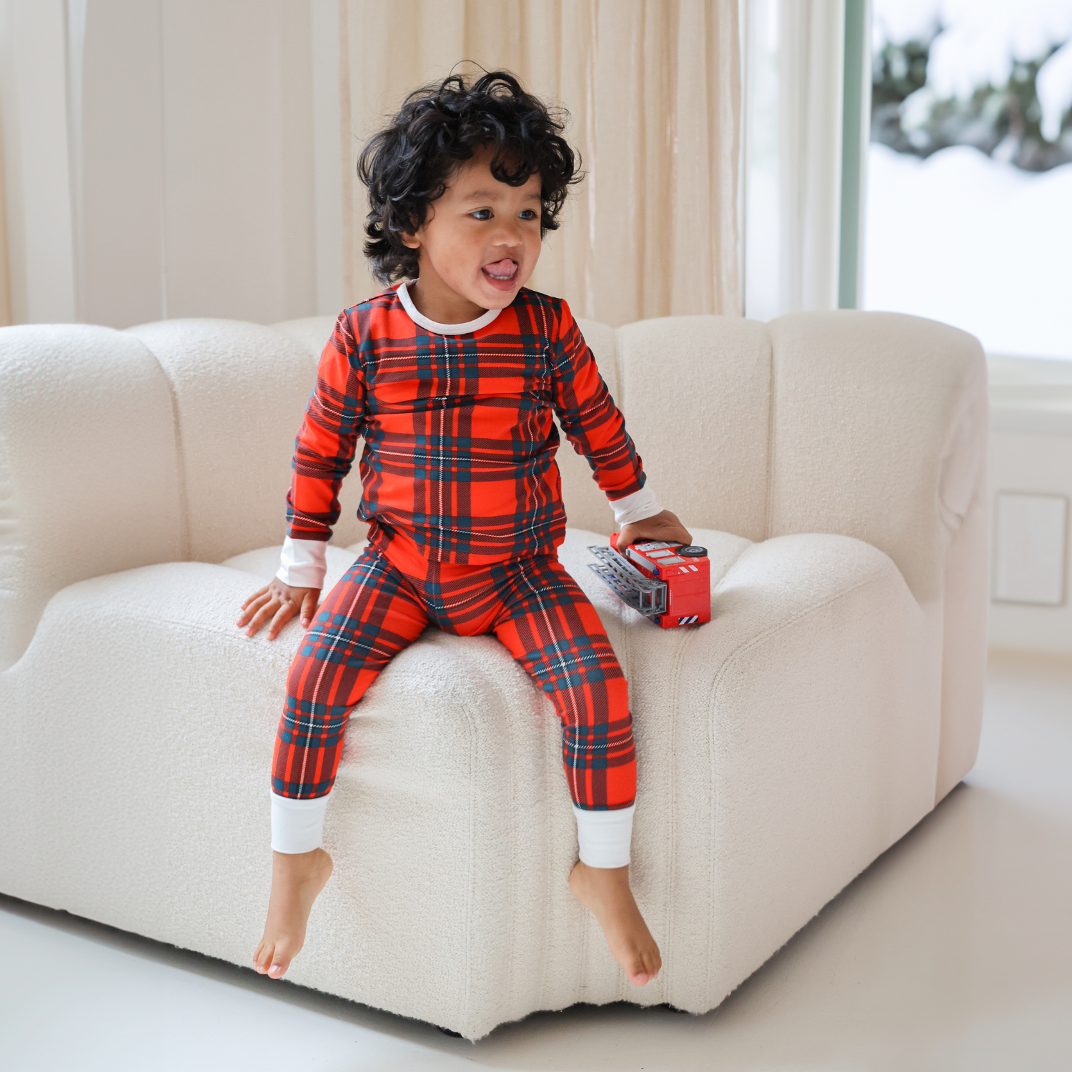 Pyjamas-sæt til børn Red Tartan