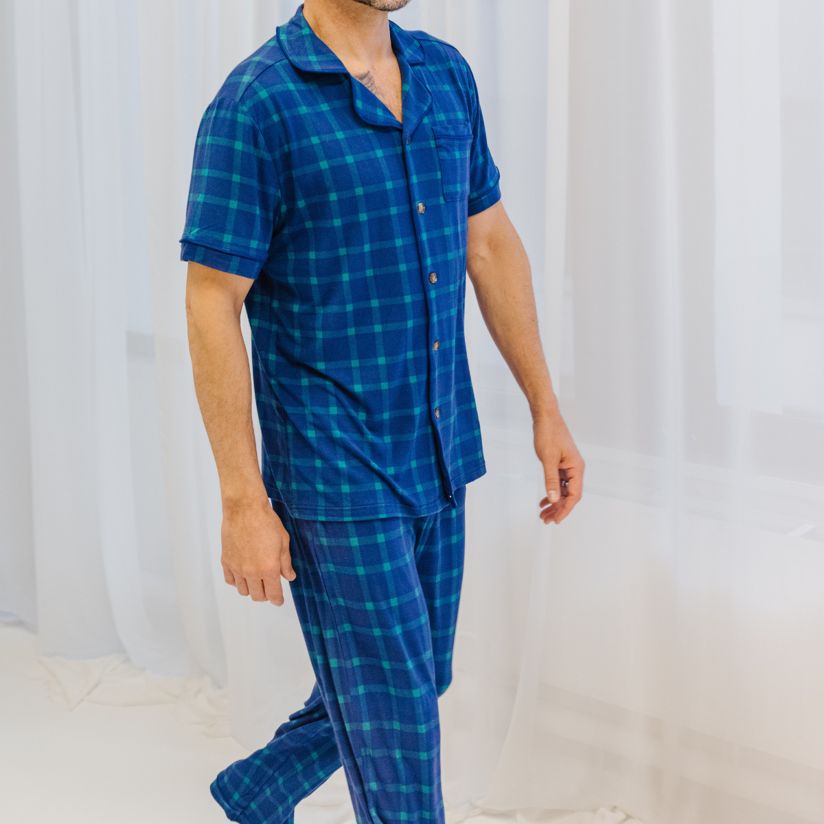 Mustasch Bambu Pyjamas Set för män